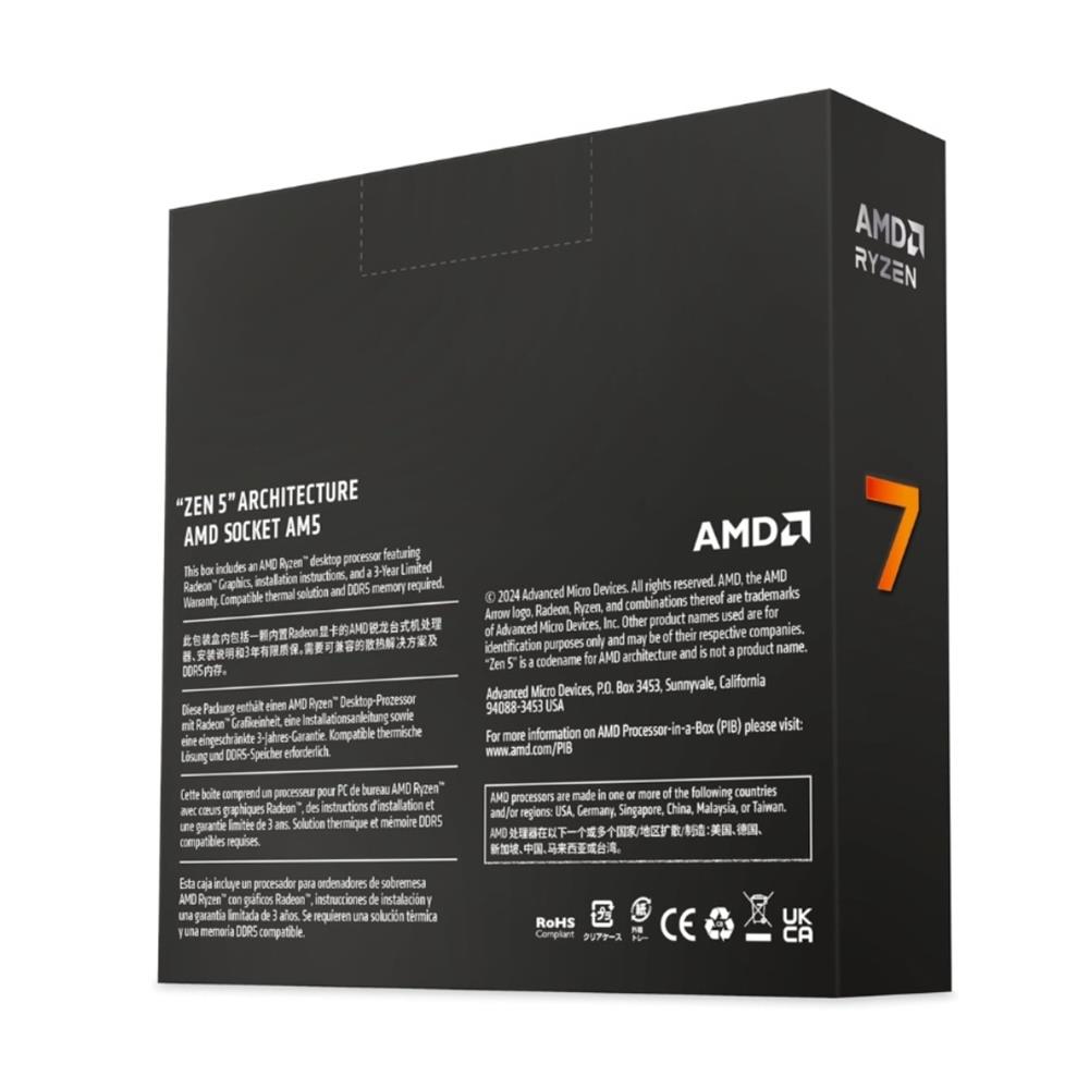  Processador Ryzen 7 8700G AMD , 8 núcleos, 16 threads, AM5, Preto