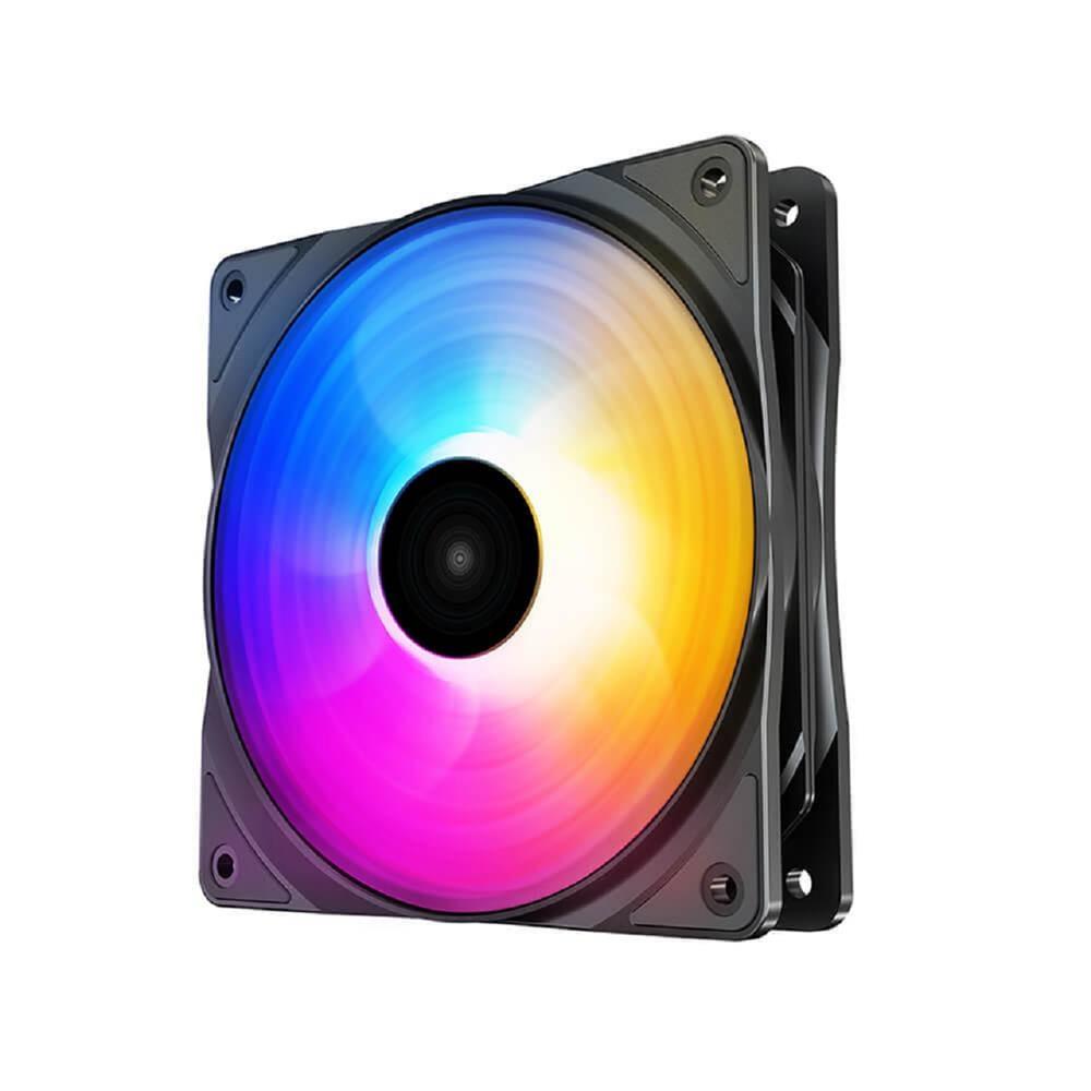 Cooler para Gabinete DeepCool RF120 FS, LED Rainbow, 120mm, Preto