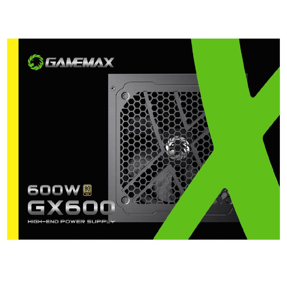 Fonte Gamemax GX600, 600W, 80 Plus Gold, PFC Ativo, Preto