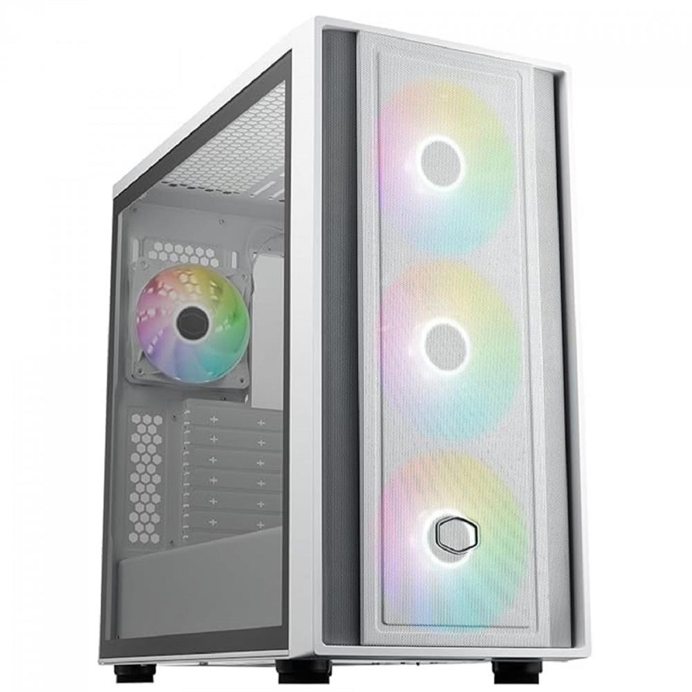 Gabinete Gamer Cooler Master Masterbox 600, Mid Tower, ATX, Fan 120mm, Sem Fonte, 3 Fans, ARGB, BCO