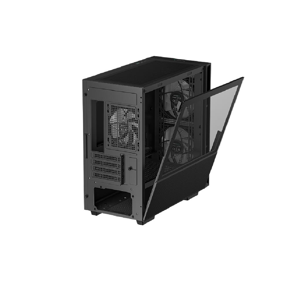 Gabinete Gamer DeepCool CH360, ARGB, Mini Tower, Vidro Temperado, Sem Fonte, Com 3 Fans, Preto