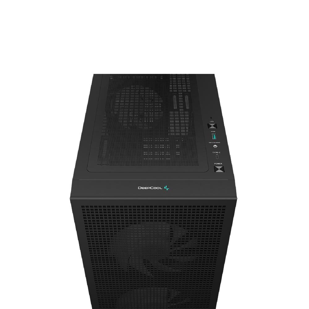 Gabinete Gamer DeepCool CH360, ARGB, Mini Tower, Vidro Temperado, Sem Fonte, Com 3 Fans, Preto