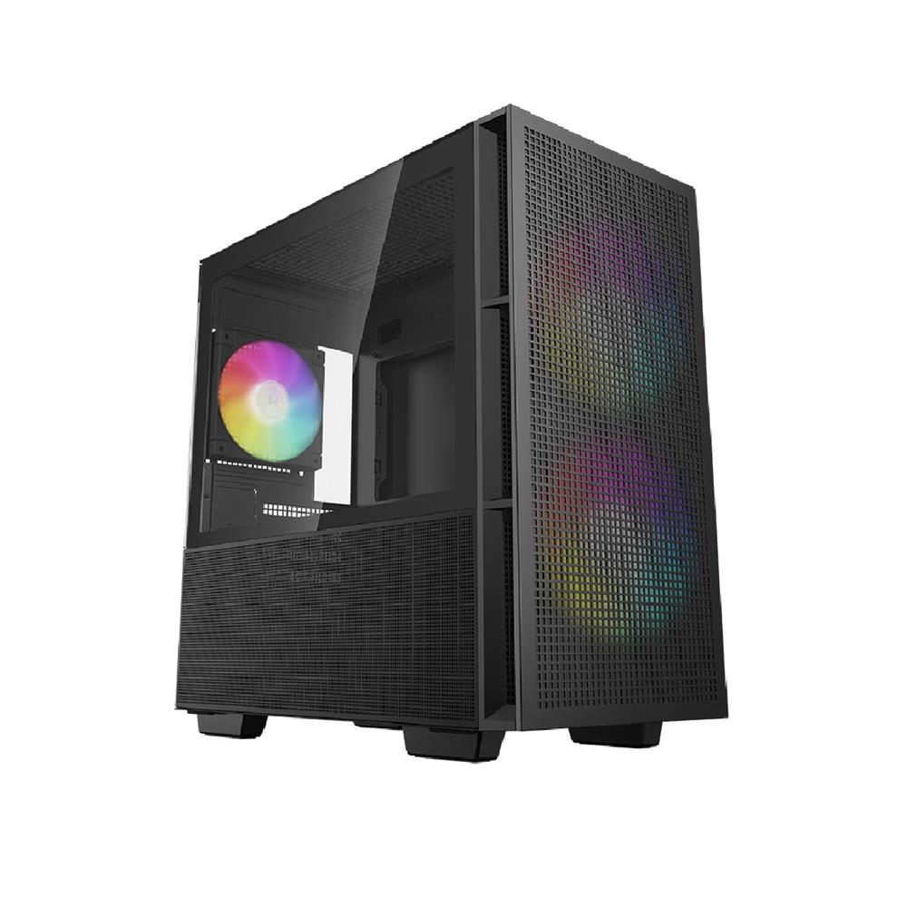 Gabinete Gamer DeepCool CH360, ARGB, Mini Tower, Vidro Temperado, Sem Fonte, Com 3 Fans, Preto