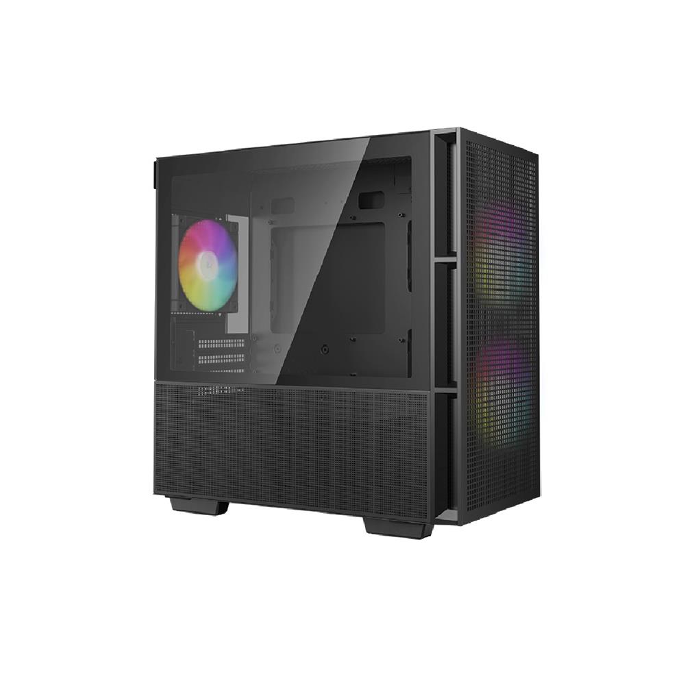 Gabinete Gamer DeepCool CH360, ARGB, Mini Tower, Vidro Temperado, Sem Fonte, Com 3 Fans, Preto