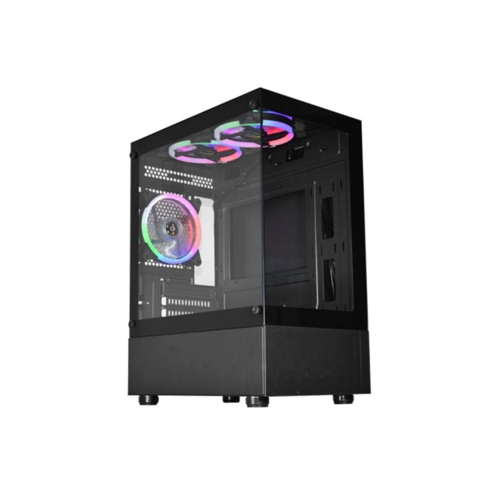 Gabinete Gamer K-MEX CG-01TW Aquario, Medusa, Micro ATX, Sem Fan, Preto