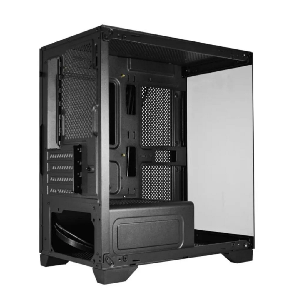 Gabinete Gamer K-Mex Poseidon II, Aquário, CG-01F9, mATX, ITX, Vidro temperado, Sem Fan, Sem Fonte, Preto 