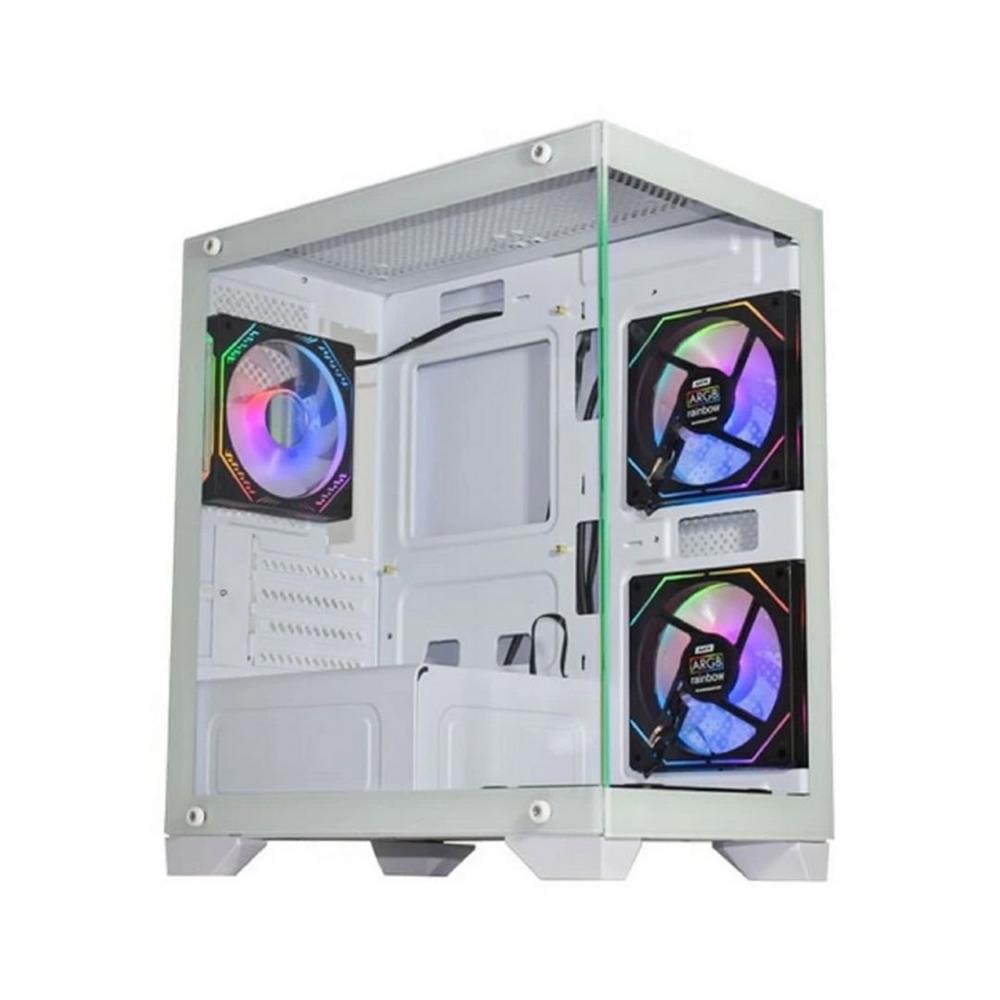 Gabinete Gamer K-MEX Poseidon II White, Aquário, mATX, ITX, Vidro Temperador, Sem Fan, Sem fonte, Branco 