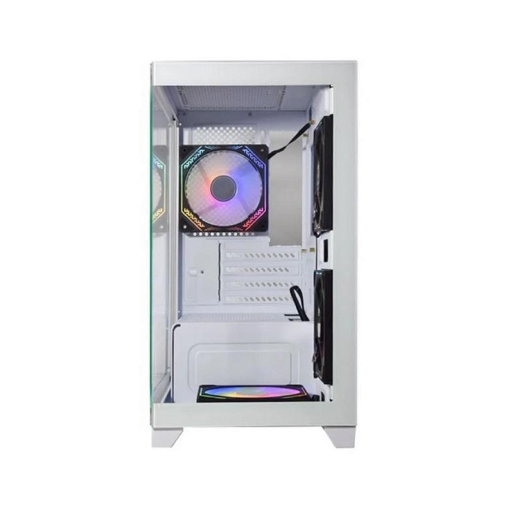 Gabinete Gamer K-MEX Poseidon II White, Aquário, mATX, ITX, Vidro Temperador, Sem Fan, Sem fonte, Branco 