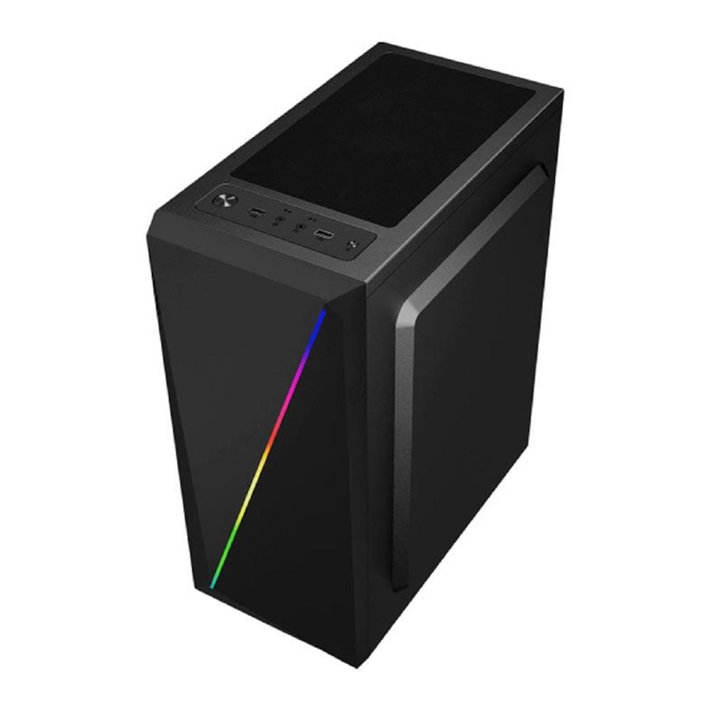 Gabinete Gamer K-Mex Master Yaiba 1 CG-05AA, Rainbow, Mid Tower, Vidro Temperado, Fan 120mm, ATX, mATX, ITX, Preto