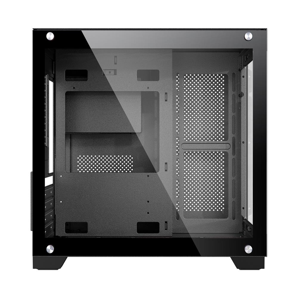 Gabinete Gamer New Hero Majesty, RGB, Mid Tower, Vidro Temperado, Sem Fonte, Sem Fan, Preto