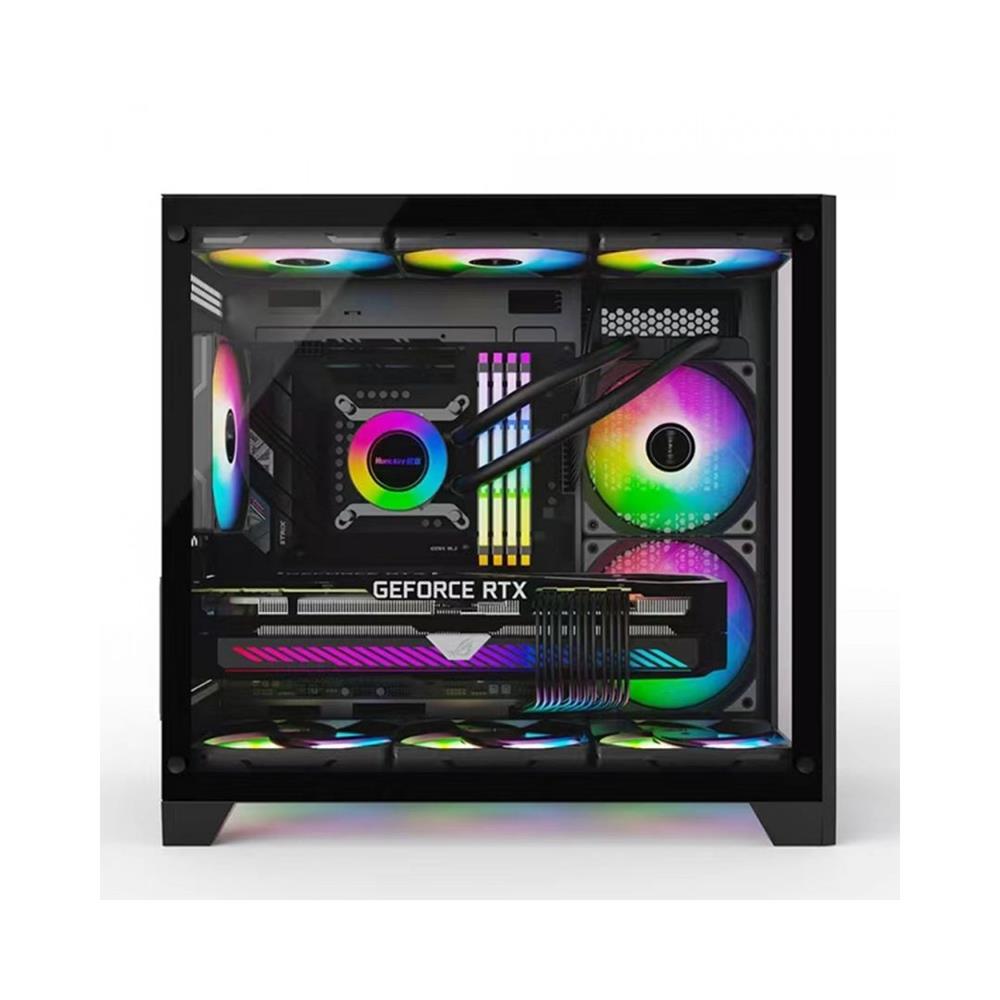 Gabinete Gamer Liketec Cube Kirra, RGB, Mid Tower, Vidro Temperado, mATX, Preto, Sem Fonte, Com 4 Fans