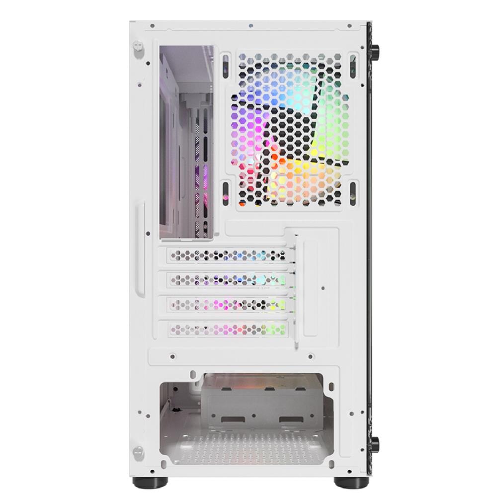 Gabinete Gamer Liketec Revolution Snow, Mid Tower, Vidro Temperado, Sem Fonte, Com 3 Fans RGB, Branco