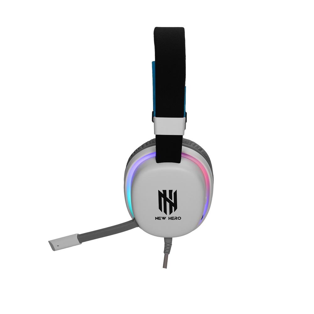 Headset Gamer New Hero Mage, RGB, 3.5mm, Drivers de 40mm, Múltiplas Plataformas, Branco