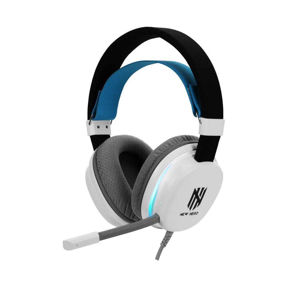 Headset Gamer New Hero Mage, RGB, 3.5mm, Drivers de 40mm, Múltiplas Plataformas, Branco