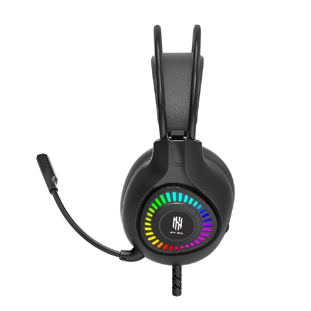 Headset Gamer New Hero Striker, Rainbow, Conector 3.5mm, Drivers de 50mm, Múltiplas Plataformas, Preto