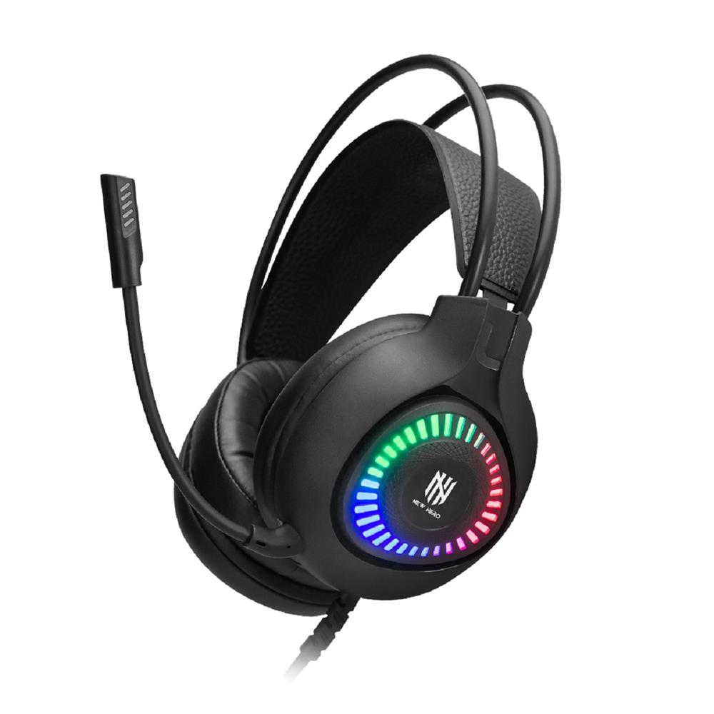 Headset Gamer New Hero Striker, Rainbow, Conector 3.5mm, Drivers de 50mm, Múltiplas Plataformas, Preto