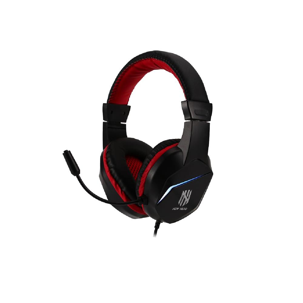 Headset Gamer New Hero Ultron, Rainbow, 3.5mm, Drivers de 40mm, Múltiplas Plataformas, Preto e Vermelho