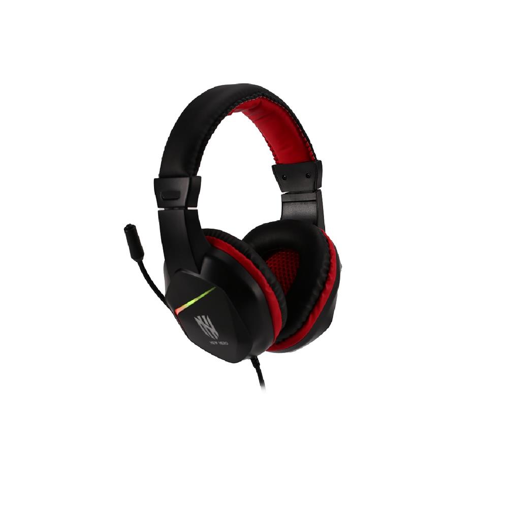 Headset Gamer New Hero Ultron, Rainbow, 3.5mm, Drivers de 40mm, Múltiplas Plataformas, Preto e Vermelho