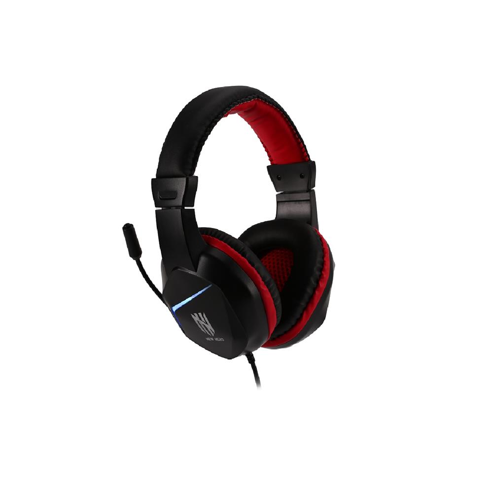 Headset Gamer New Hero Ultron, Rainbow, 3.5mm, Drivers de 40mm, Múltiplas Plataformas, Preto e Vermelho