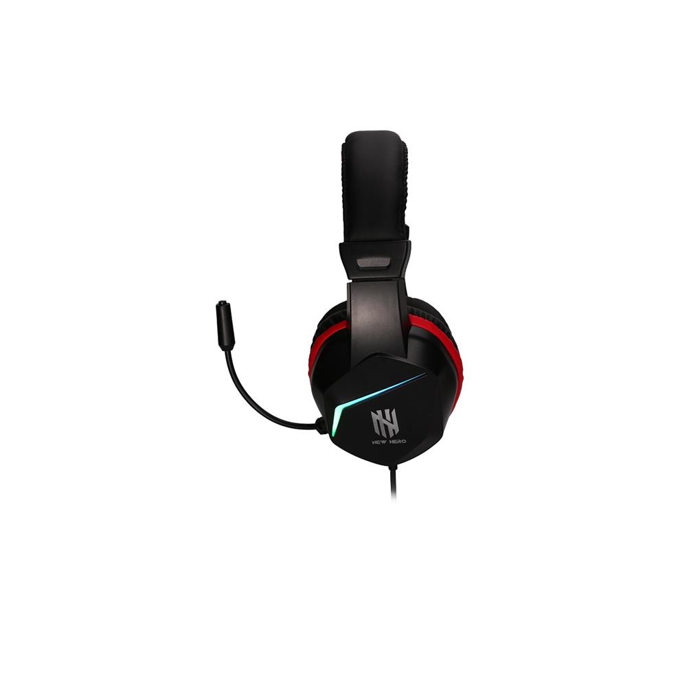 Headset Gamer New Hero Ultron, Rainbow, 3.5mm, Drivers de 40mm, Múltiplas Plataformas, Preto e Vermelho