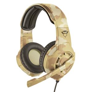 Headset Gamer Trust GXT 310D Radius , Drivers 40mm , 3.5mm , Múltiplas Plataformas , Over-ear , Bege Camuflado Deserto