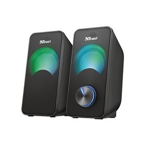 Caixa de Som Trust Arys Compact , RGB , Stereo 2.0 , USB , 3.5mm , Preto