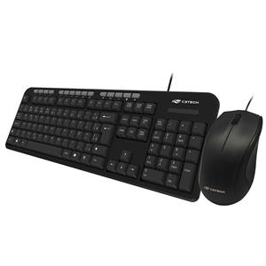 Kit Teclado e Mouse C3Tech KT-100BK , ABNT2 , 1200 DPI , USB , Preto