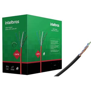 Cabo Impact Giga UTP CAT6 4P IG6CPR Preto