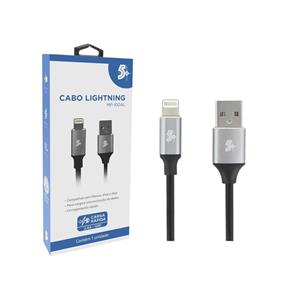 Cabo Lightning para USB-A 2.0 1,2m Preto Compatível iPhone iPad Carregamento e Dados , Preto
