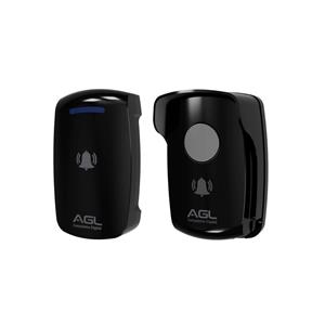 Campainha Digital Sem Fio AGL , 433 MHz , Bateria Recarregável , Preto