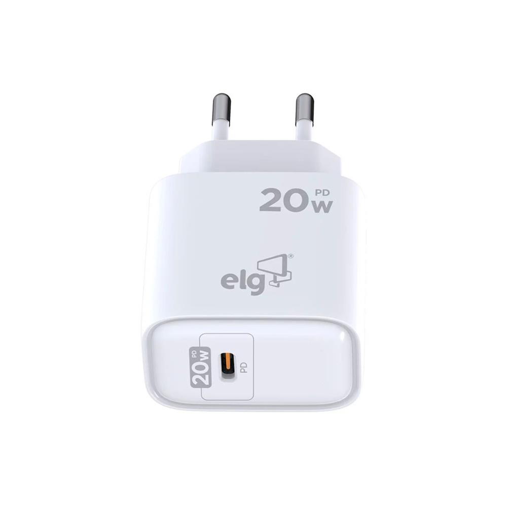 Carregador ELG WCPD , Usb Tipo-c , Power Delivery , 20w , Branco