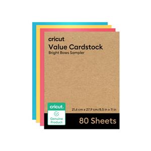 Pacote Econômico de Cartolina Cricut , Tons Brilhantes , 21,6 × 27,9 cm , 80 Folhas