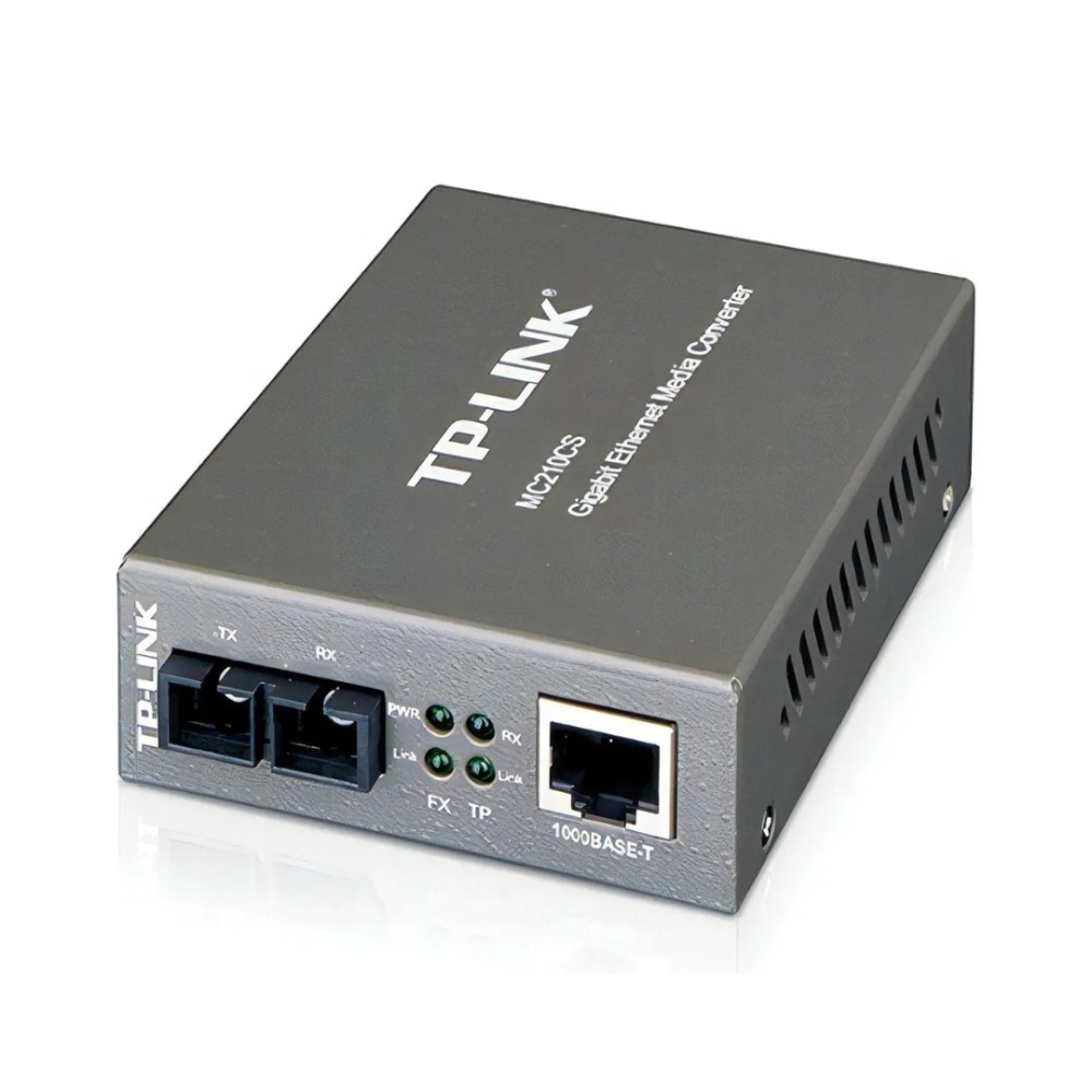 Conversor de Mídia Gigabit TP-Link MC210CS Monomodo SC 1000Base-LX até 15km Cinza
