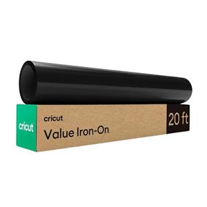 Cricut Value Iron-On , Vinil Termocolante , Preto (30,5 cm x 6,1 m) – HTV (Vinil de Transferência por Calor)