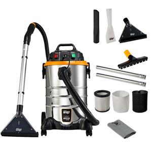 Extratora de Carpetes e Estofados WAP Carpet Cleaner Pro 30 , 1600W , 30 Litros , Pó e Água , Alta Sucção , Corpo Inox , 127V