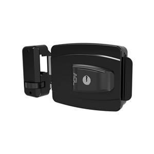 Fechadura AGL Mini. 12v , Cilindro Ajustável , Chave Convencional , Ext , Preto