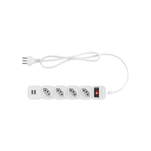 Protetor Eletrônico Com 4 Tomadas E 2 Usb Epe 204 Branco
