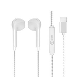 Fone de Ouvido EH104WH-C Lecoo , Driver 10mm , USB-C , Microfone , Intra , Branco
