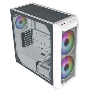 Gabinete Gamer Cooler Master HAF 500 , Mid Tower , Vidro Temperado , Sem Fonte , Com 4 Fans ARGB , Branco