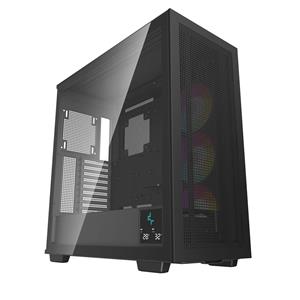 Gabinete Gamer DeepCool Morpheus , Full Tower , Vidro Temperado , Sem Fonte , Com 3 Fans , ARGB , Display Digital , Preto