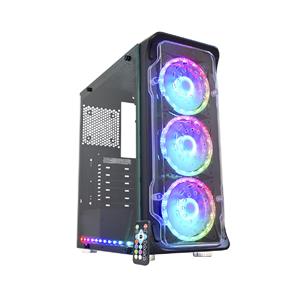 Gabinete Gamer K-Mex Skytrooper CG-01FF , Mid Tower , Sem Fonte , Com 3 Fans ARGB , Controle Remoto , Preto