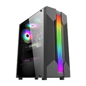 Gabinete Gamer K-Mex Bifrost VI CG-01A9 , RGB , Mid Tower , Vidro Temperado , Sem Fonte , Sem Fan , Preto