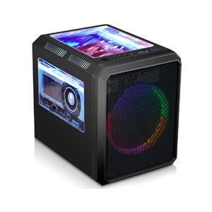 Gabinete Gamer K-Mex Microcraft III CG-03RC , Mini Tower , Lateral em Acrílico , Sem Fonte , Com 1 Fan Multicolor , Preto