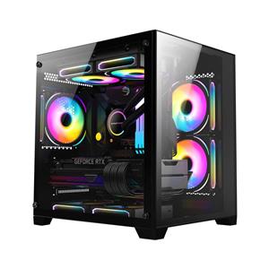 Gabinete Gamer K-Mex Space Y CG-413A , Mini Tower , Vidro Temperado , Sem Fonte , Sem Fan , Preto