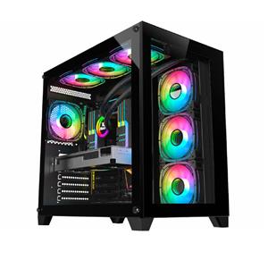 Gabinete Gamer K-Mex Space CG-P2R4 , Mid Tower , Vidro Temperado , Sem fonte , Sem Fan , Preto
