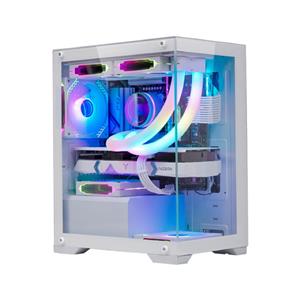 Gabinete Gamer K-MEX Poseidon CG-W1H5 , Mid Tower , Vidro Temperado , Sem Fonte , Sem Fan , Branco