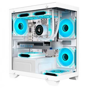 Gabinete Gamer K-MEX Poseidon II White , Aquário , mATX , ITX , Vidro Temperador , Sem Fan , Sem fonte , Branco 