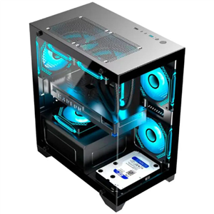 Gabinete Gamer K-Mex Poseidon II , Aquário , CG-01F9 , mATX , ITX , Vidro temperado , Sem Fan , Sem Fonte , Preto 