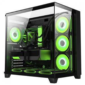 Gabinete Gamer K-MEX Tiger Shark , Aquario , Mid Tower , Vidro Temperado , ATX , Fan 120mm , Sem Fonte , Sem Fan , Preto