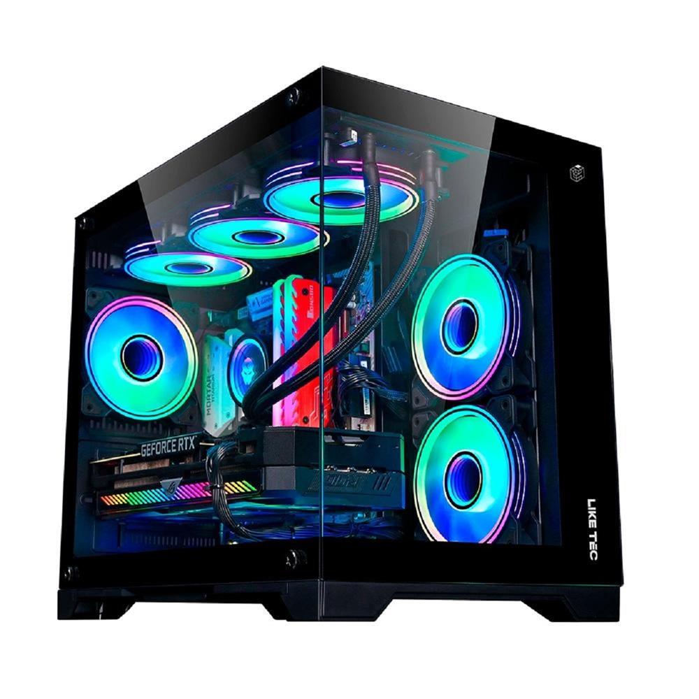Gabinete Gamer Liketec MAD Rock Black , Mid Tower , ARGB , M-ATX , Frente e Lateral em Vidro - LC-CB3X2-MADROCK-2075